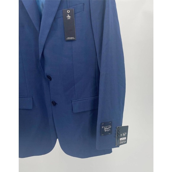 Penguin Jacket Blazer Osmanj Suit Slim Blue Men Sz 40L NEW NWT N147 - Picture 3 of 6